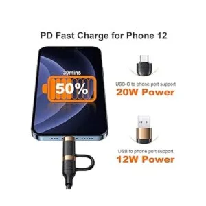 Cable USB C de carga rápida múltiple MJEMS PD de 60 W_3