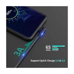 Cable USB C de ángulo recto de 9.8 ft de carga rápida 3_3