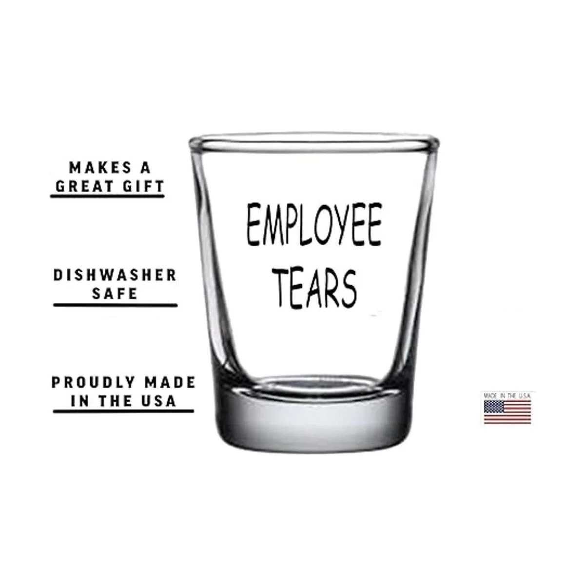 El empleado divertido del vidrio del tiro rasga el regalo_3