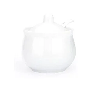 Swetwiny Azucarero de porcelana con tapa y cuchara tarro_1