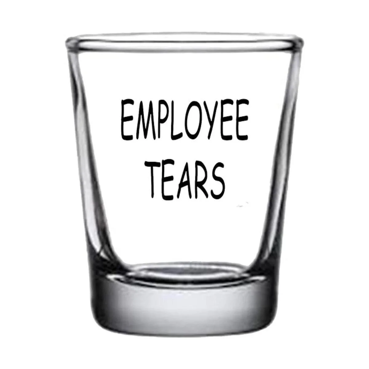 El empleado divertido del vidrio del tiro rasga el regalo_1