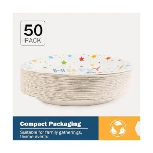 Platos de fiesta de feliz cumpleaños 9 a 50 unidades