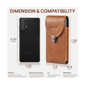 Hengwin Funda vertical de cuero genuino para teléfono_3