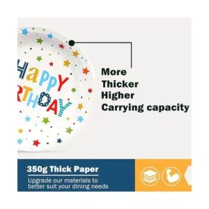 Platos de fiesta de feliz cumpleaños 9 a 50 unidades