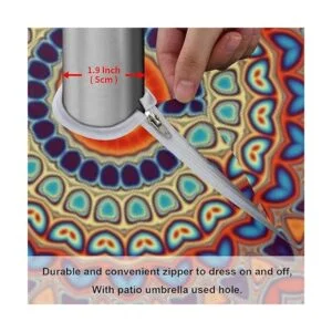 Qilmy Mantel de mandala para exteriores mantel redondo