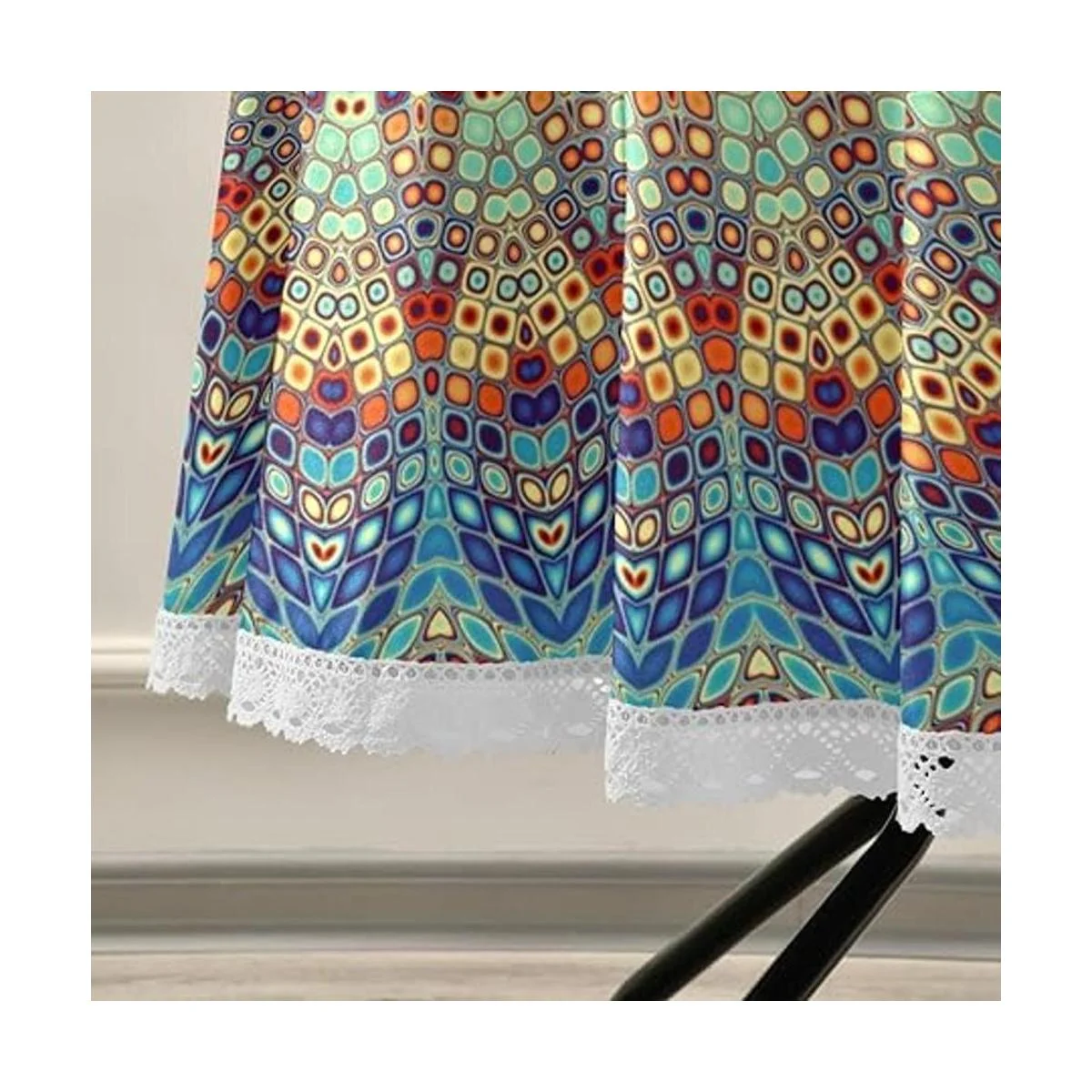 Qilmy Mantel de mandala para exteriores mantel redondo