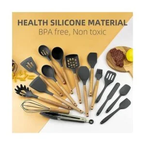 LeMuna Juego de utensilios de cocina de silicona de 18_4