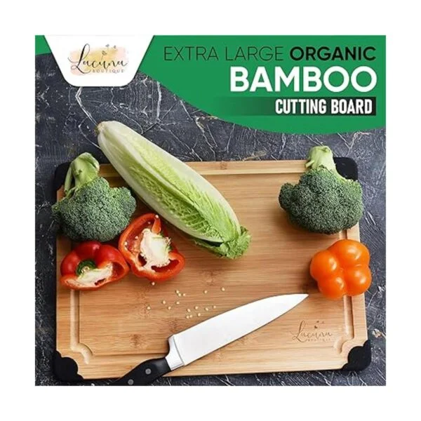 Tabla de cortar de bambú orgánico extra grande con