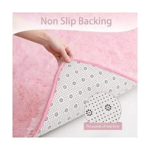 Keeko Alfombra de área de color rosa esponjosa bonita_4