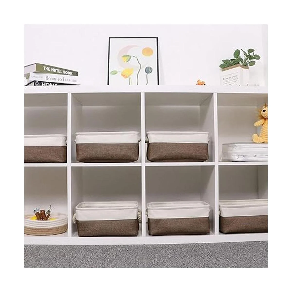 Bidtakay Cestas plegables de almacenamiento de tela con_5