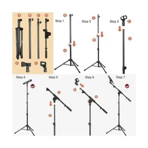 CAHAYA Soporte para micrófono para trípode soporte para_4