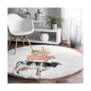 Shag Alfombra de área redonda de 3 pies para interiores_1