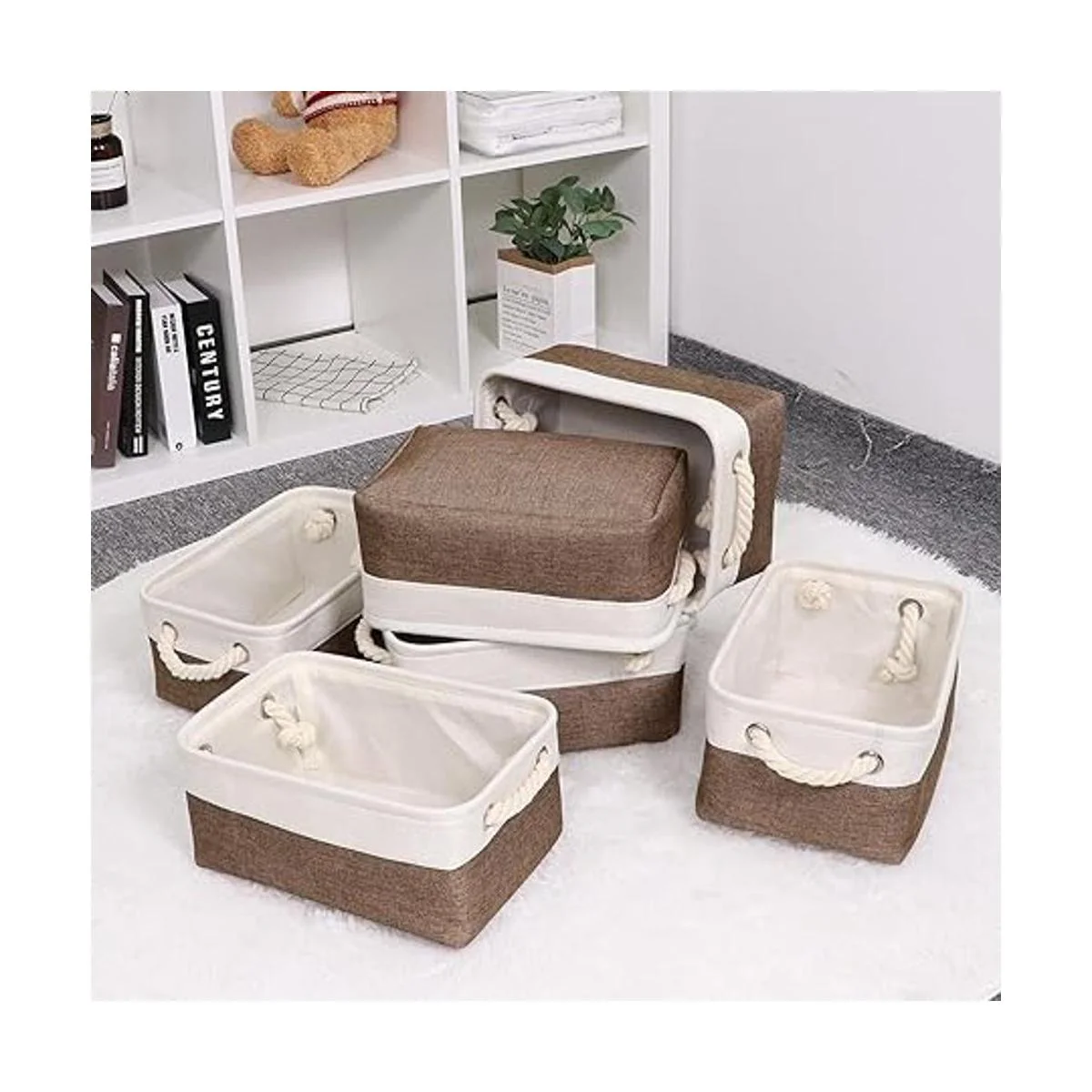 Bidtakay Cestas plegables de almacenamiento de tela con_2