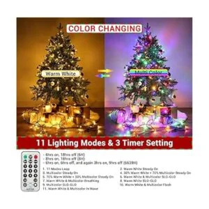 Joomer Luces de Navidad 200 luces LED de 66 pies 11_4