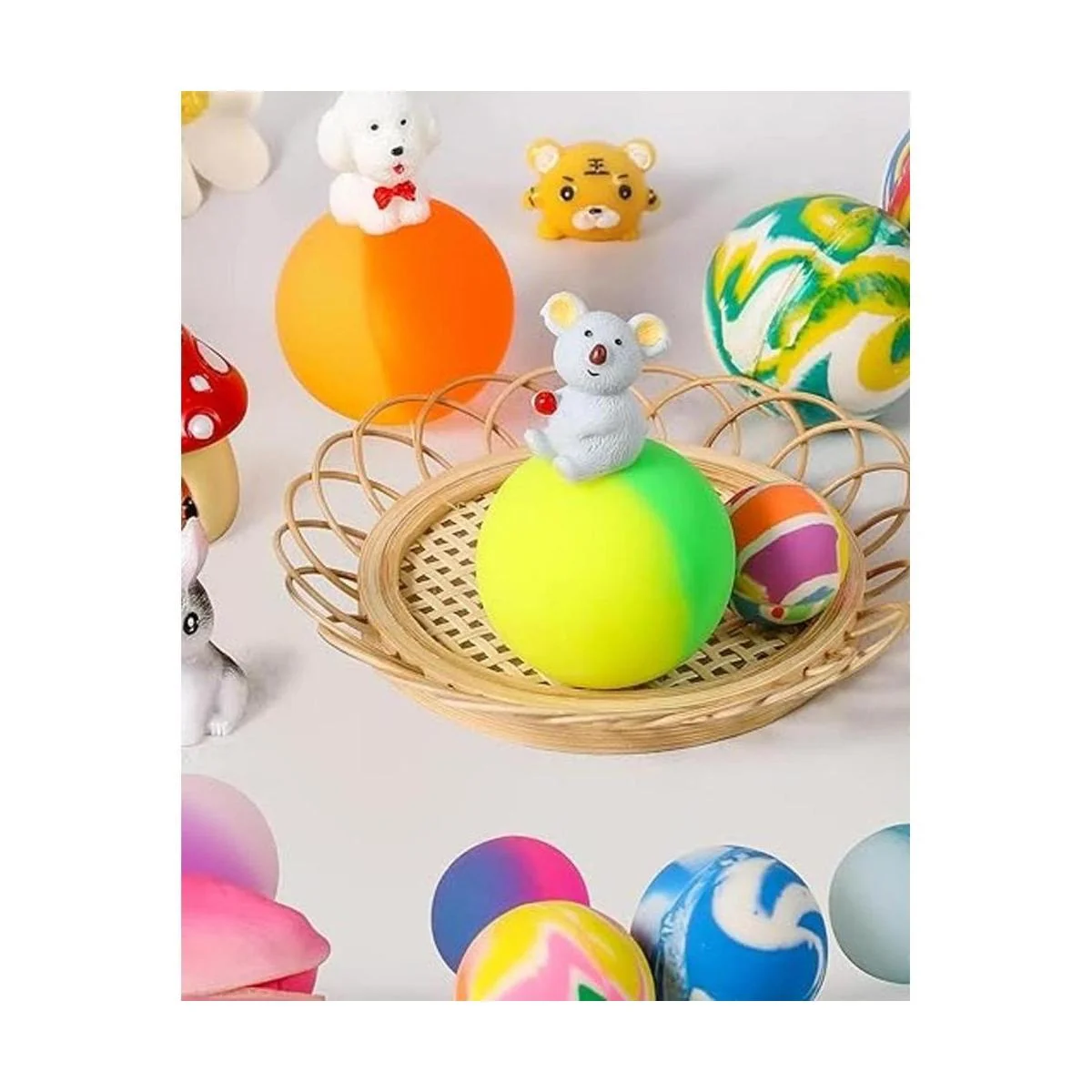 Pllieay 12 bolas saltantes de 3 tamaños de colores mixtos_5