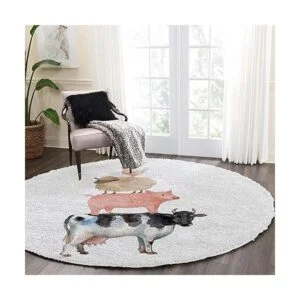 Shag Alfombra de área redonda de 3 pies para interiores_4