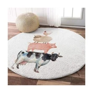 Shag Alfombra de área redonda de 3 pies para interiores_5