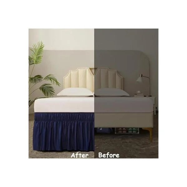 MEILA Falda de cama envolvente de tres lados de tela_5