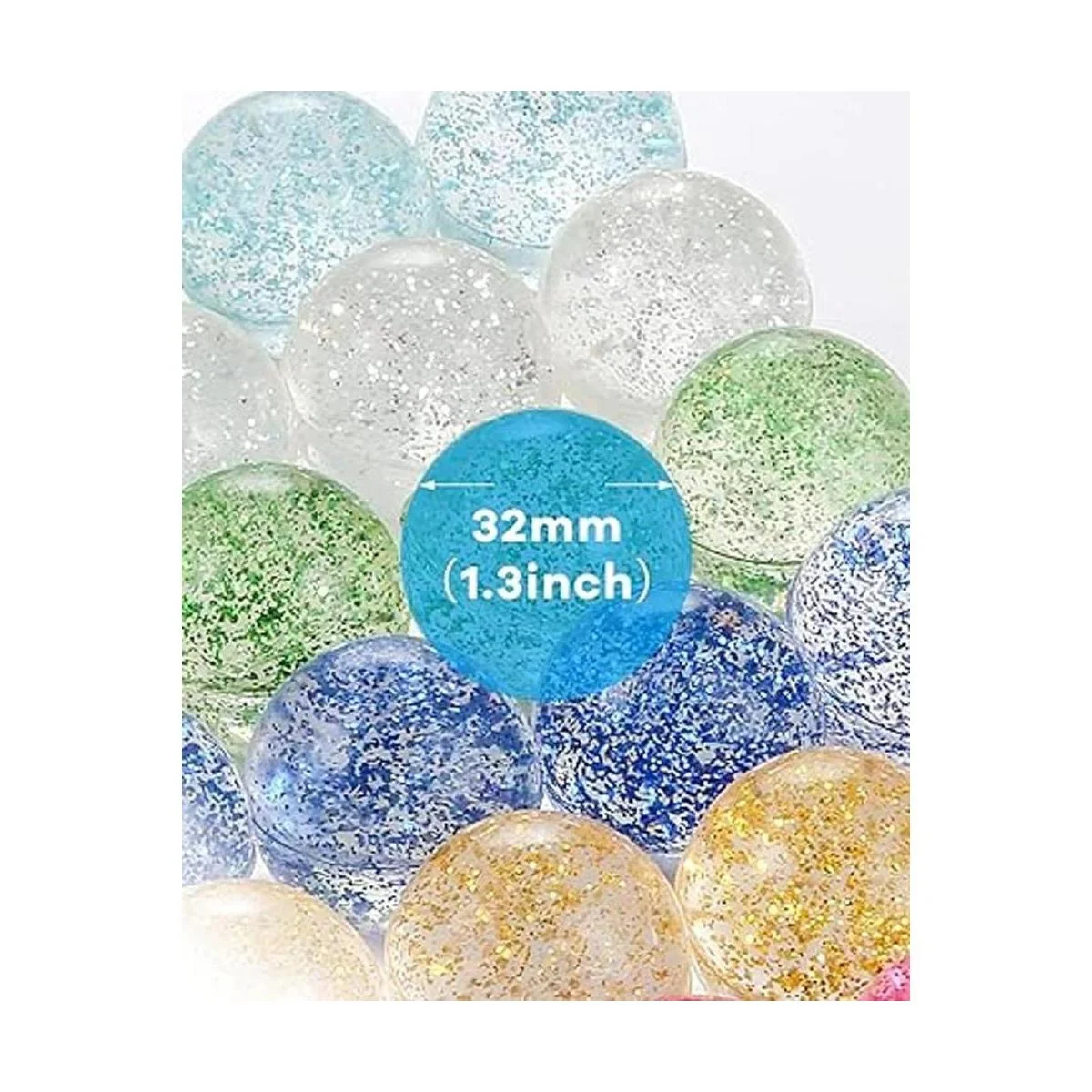 Pllieay 24 bolas de rebote con purpurina bolas de rebote_4