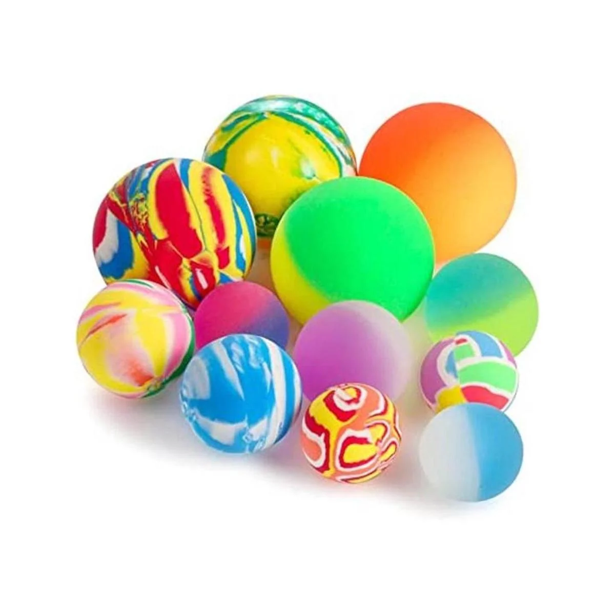 Pllieay 12 bolas saltantes de 3 tamaños de colores mixtos_1