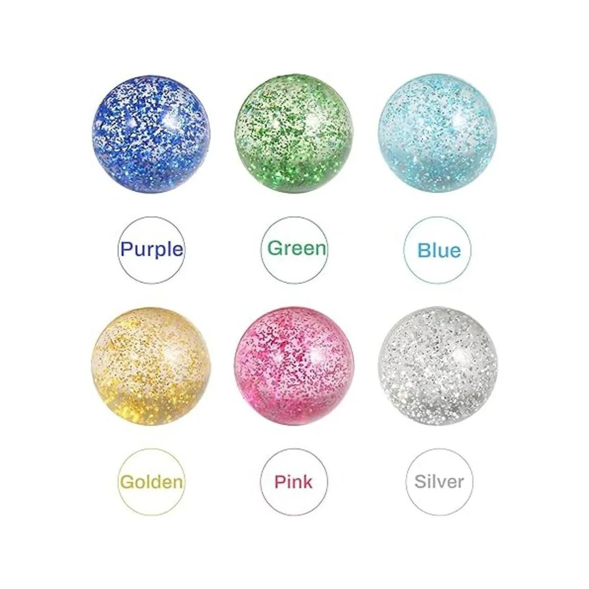 Pllieay 24 bolas de rebote con purpurina bolas de rebote_3