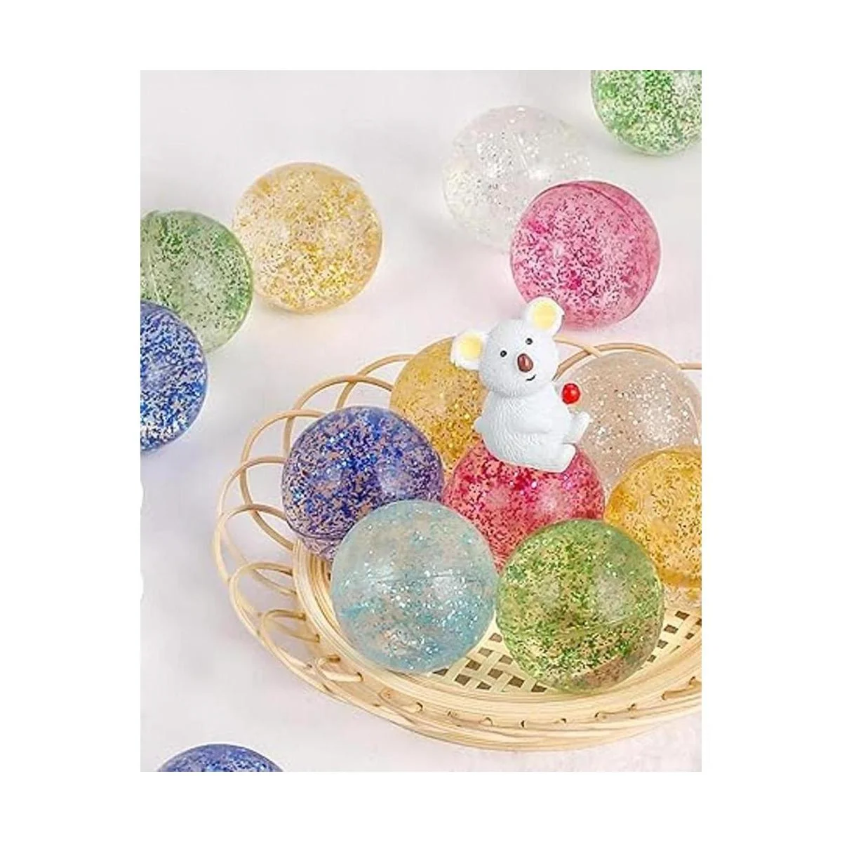 Pllieay 24 bolas de rebote con purpurina bolas de rebote_6