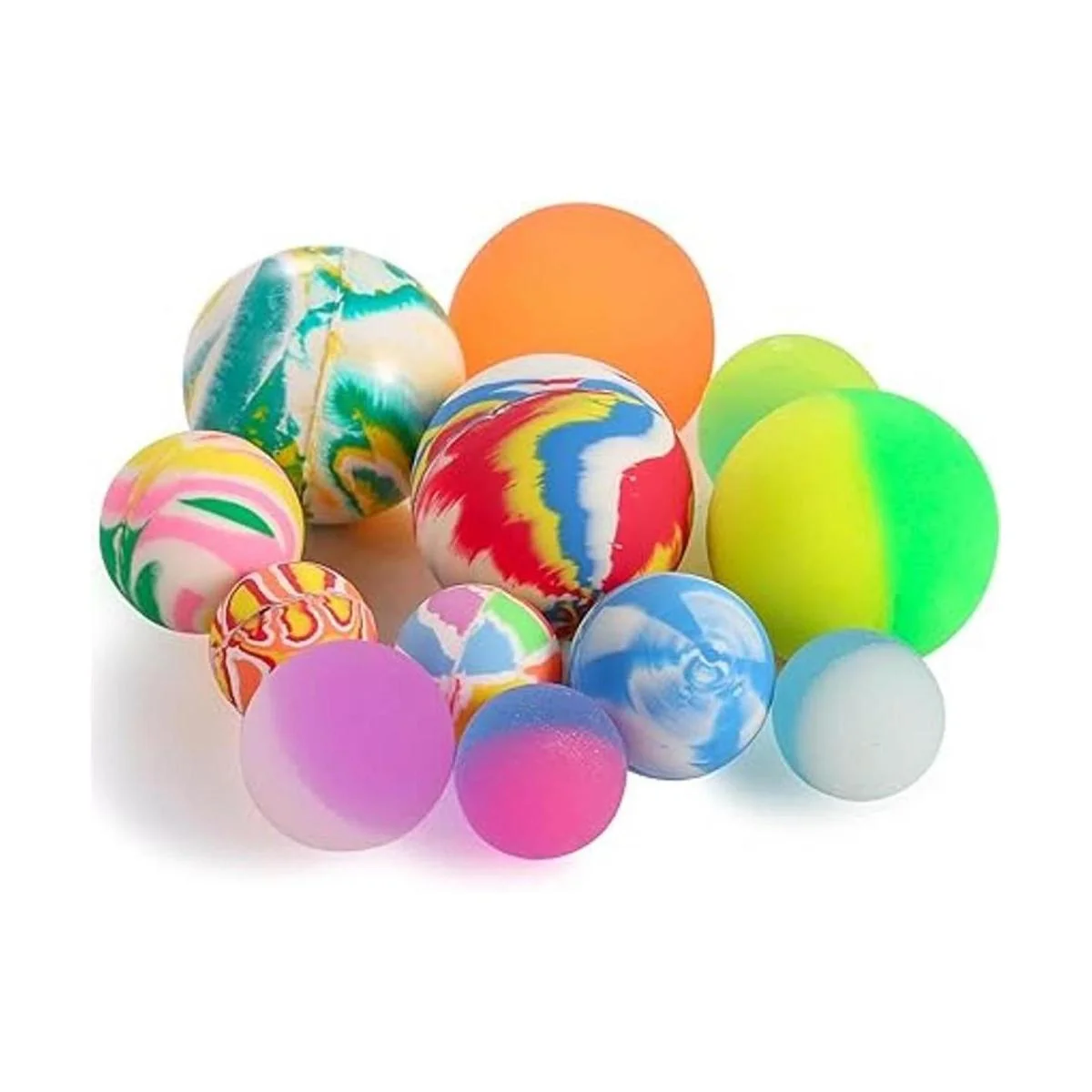 Pllieay 12 bolas saltantes de 3 tamaños de colores mixtos_2