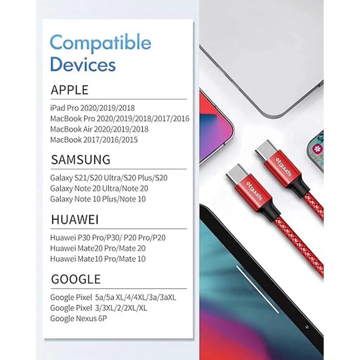 Cable USB C a USB C de largo de 16 pies16.4 ft cable_3