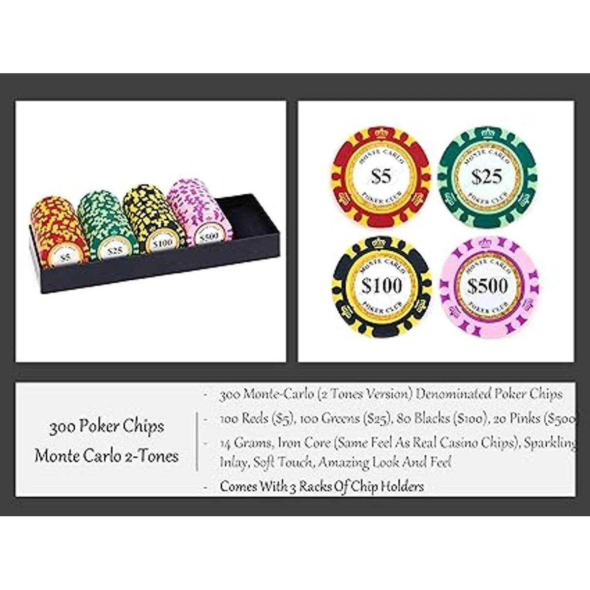 Juego de 300 fichas de póquer de lujo Juego de 300 fichas_4