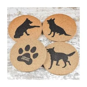 Posavasos de corcho para amantes del pastor alemán juego