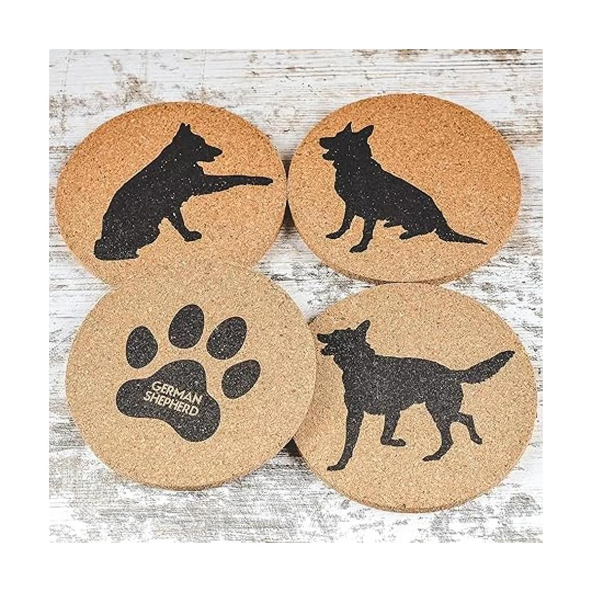 Posavasos de corcho para amantes del pastor alemán juego