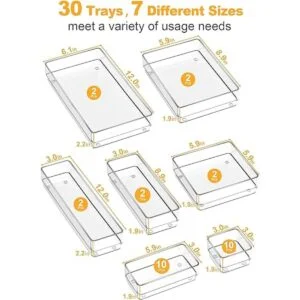 SMARTAKE Organizador de cajones de 30 piezas con_3
