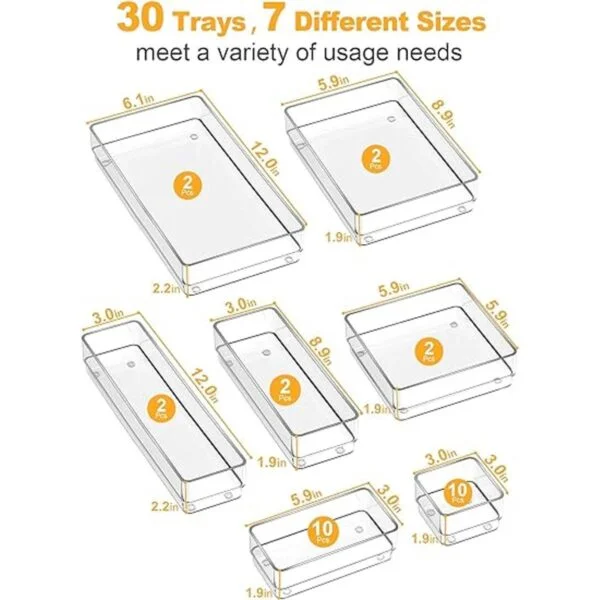 SMARTAKE Organizador de cajones de 30 piezas con_3