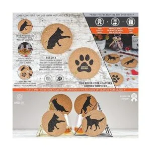 Posavasos de corcho para amantes del pastor alemán juego