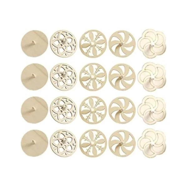 NUOBESTY 20 piezas de bricolaje de madera Spinning Tops_1