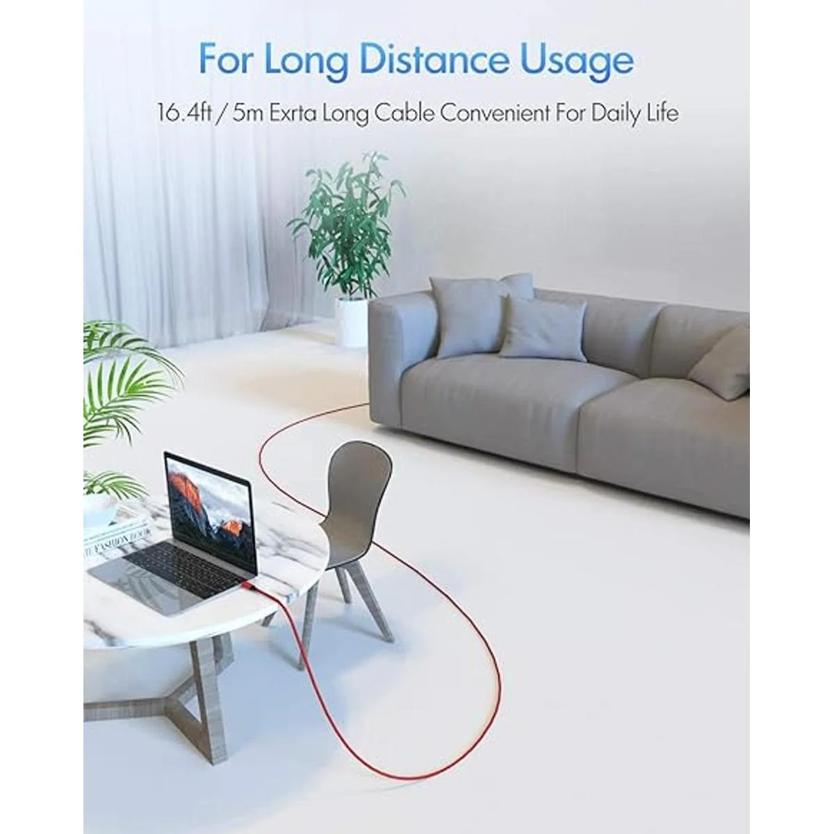 Cable USB C a USB C de largo de 16 pies16.4 ft cable_2