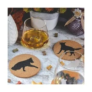 Posavasos de corcho para amantes del pastor alemán juego