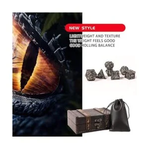 AncientDeer Juego de dados DND de 7 piezas DD de cobre_3