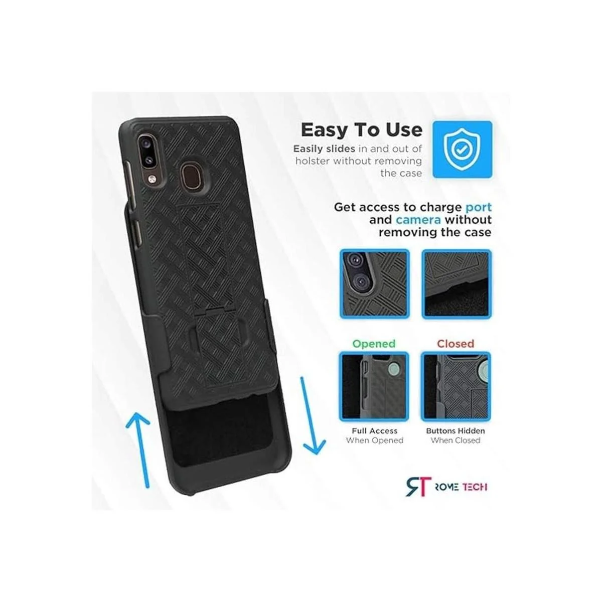 Rome Tech Funda de teléfono y clip para Galaxy A20 A30_4
