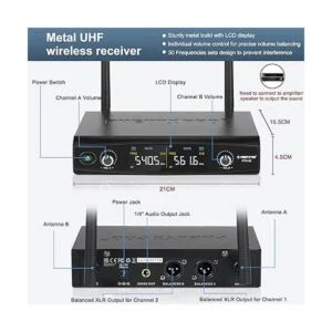 Phenyx Pro Sistema de micrófono inalámbrico de metal con_2