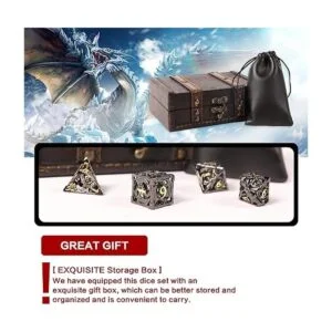 AncientDeer Juego de dados DND de 7 piezas DD de cobre_2