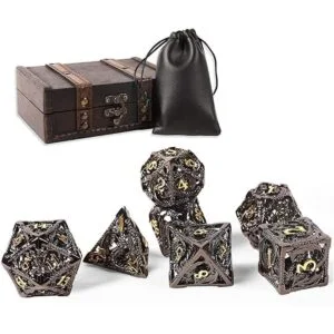 AncientDeer Juego de dados DND de 7 piezas DD de cobre_1