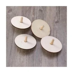 NUOBESTY 20 piezas de bricolaje de madera Spinning Tops_6