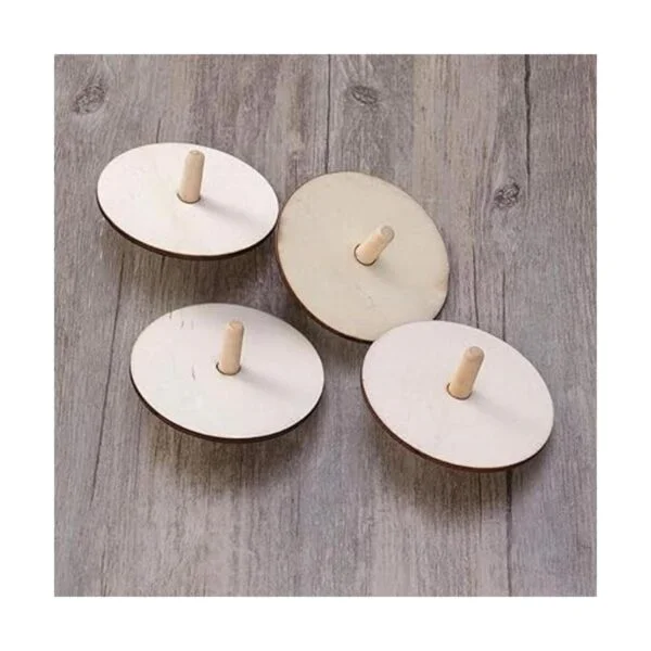 NUOBESTY 20 piezas de bricolaje de madera Spinning Tops_6