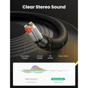 UGREEN Divisor de auriculares de 0.138 in de nailon_4