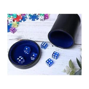 RERIVER Taza de dados de piel sintética con tapa interior_5