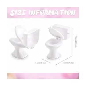 2 piezas mini asiento de inodoro de juguete para casa de_3