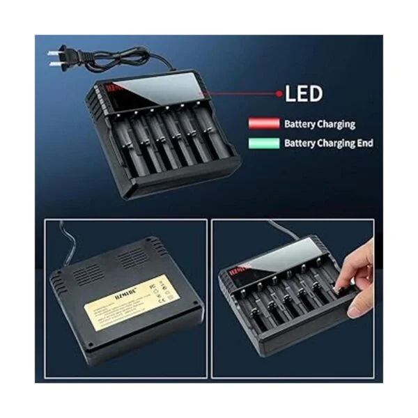 Cargador de batería universal de 6 Bay 18650 para baterías_6