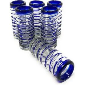 Copas de chupito mexicanas sopladas a mano juego de 6_4
