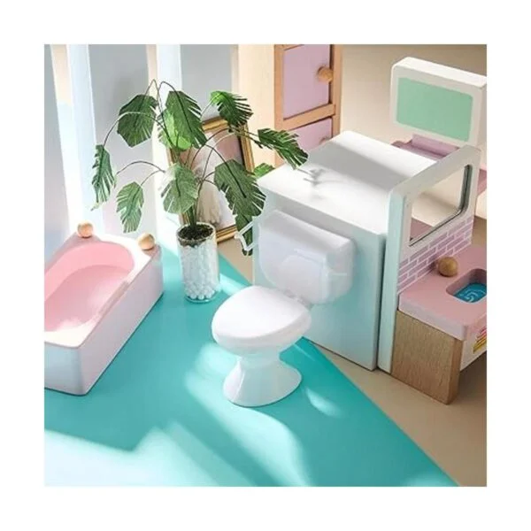 2 piezas mini asiento de inodoro de juguete para casa de_4